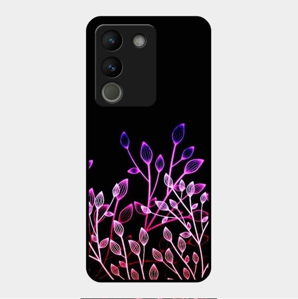 Multicolor Flower Print Glass Case Cover For Vivo Y200 5G