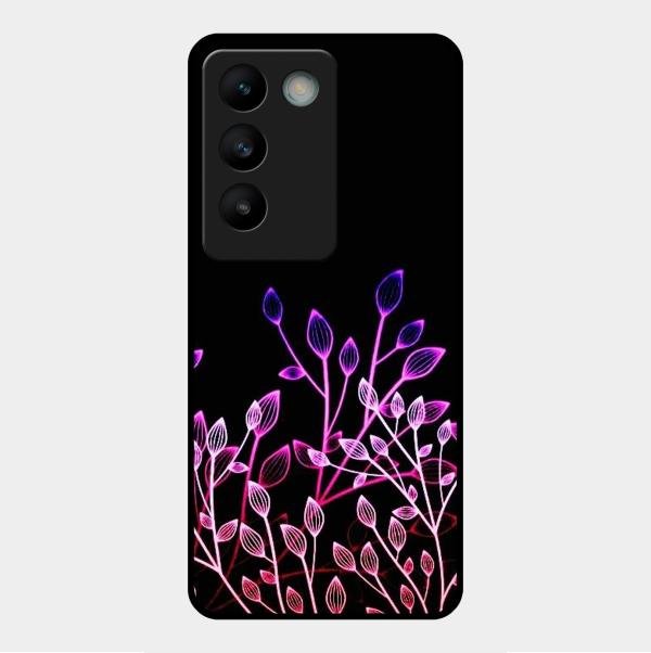 Multicolor Flower Print Glass Case Cover For Vivo Y200E 5G