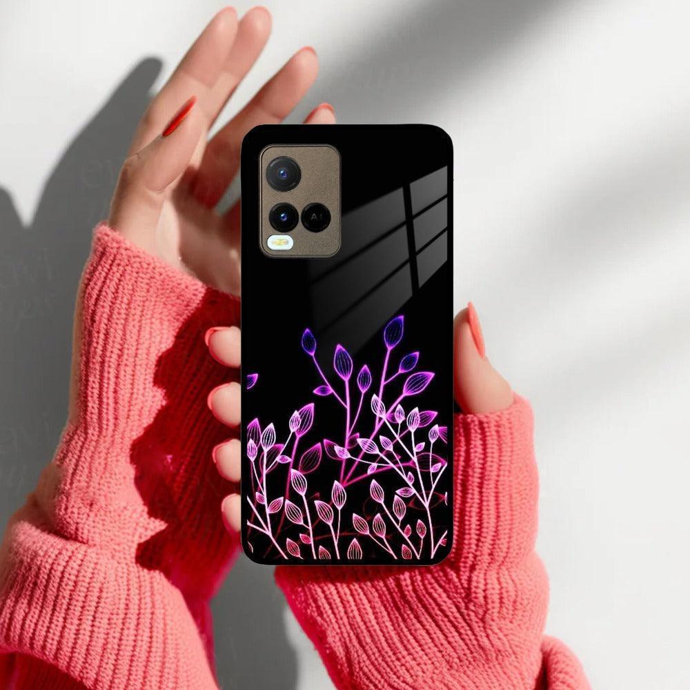 Multicolor Flower Print Glass Case Cover For Vivo - ShopOnCliQ