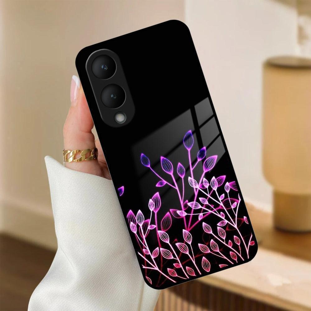 Multicolor Flower Print Glass Case Cover For Vivo - ShopOnCliQ