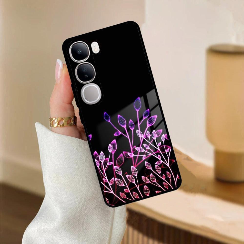 Multicolor Flower Print Glass Case Cover For Vivo - ShopOnCliQ