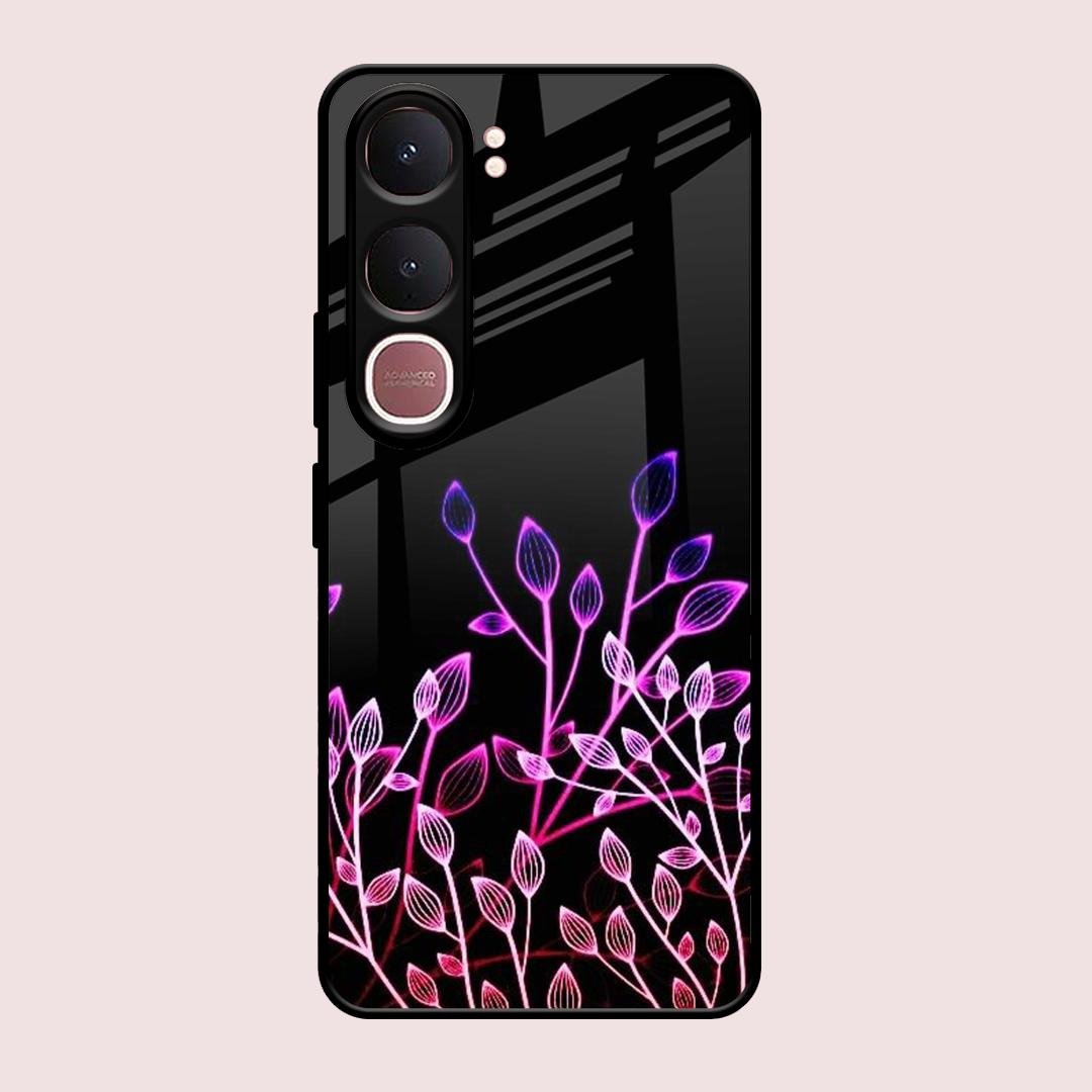 Multicolor Flower Print Glass Case Cover For Vivo Y31 5G