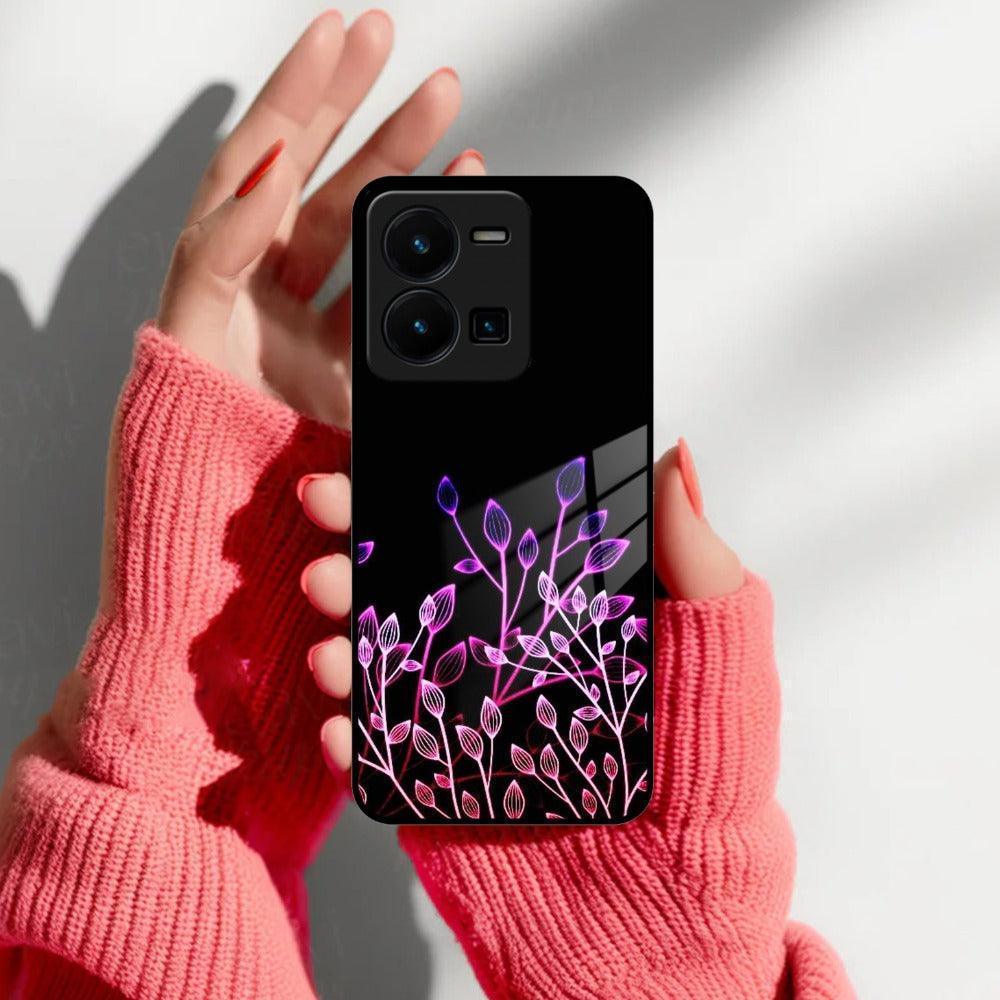 Multicolor Flower Print Glass Case Cover For Vivo - ShopOnCliQ