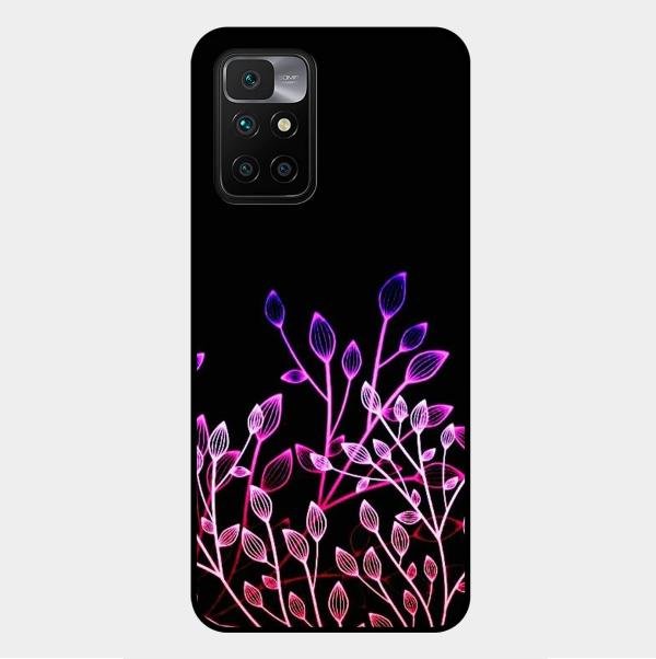 Multicolor Flower Print Glass Case Cover For Xiaomi Redmi 10 Prime