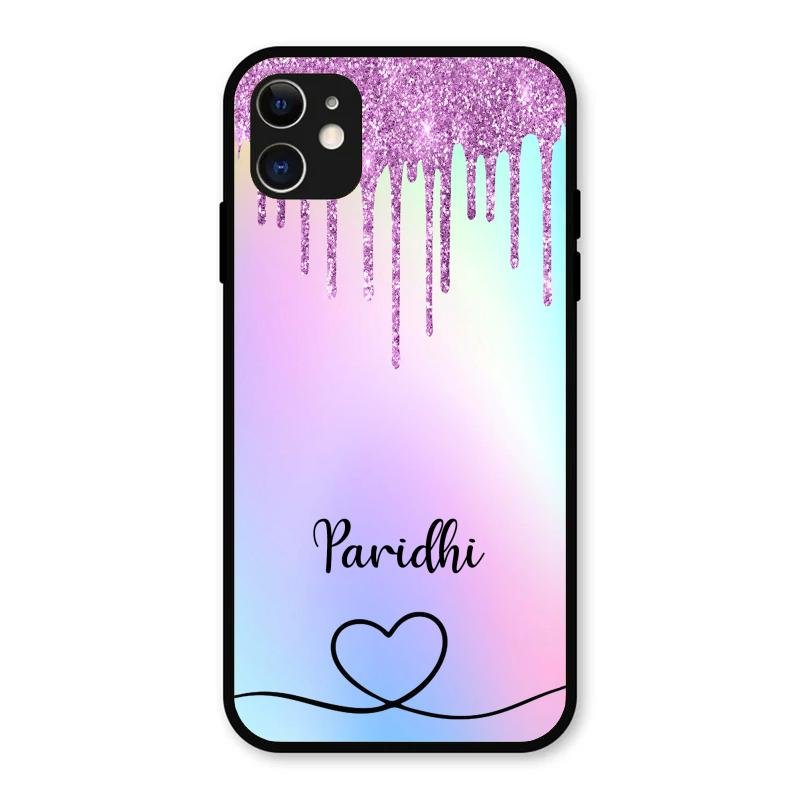 MultiColor Glitter Glass Case For iPhone 11