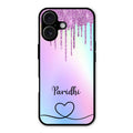 MultiColor Glitter Glass Case For iPhone 16 Plus
