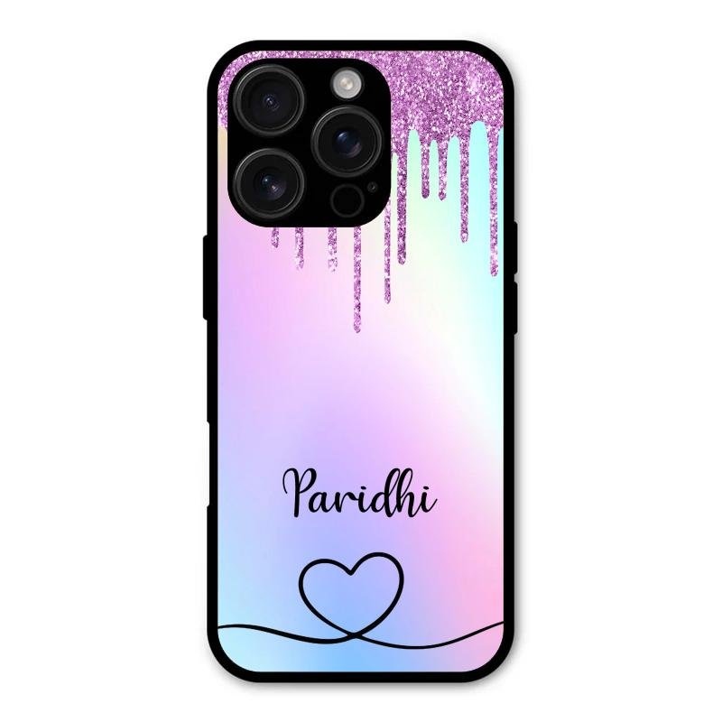 MultiColor Glitter Glass Case For iPhone 16 Pro