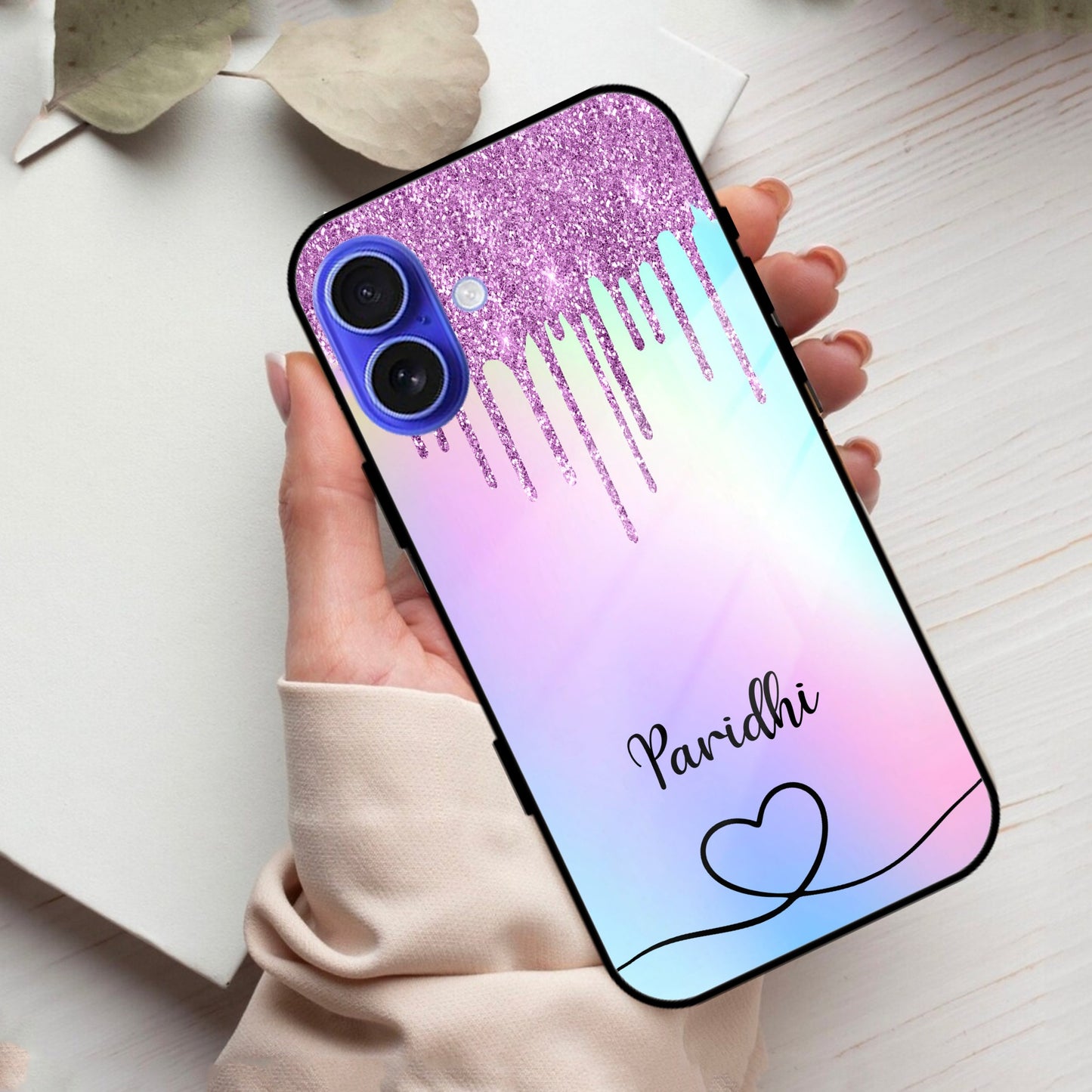 MultiColor Glitter Glass Case For iPhone