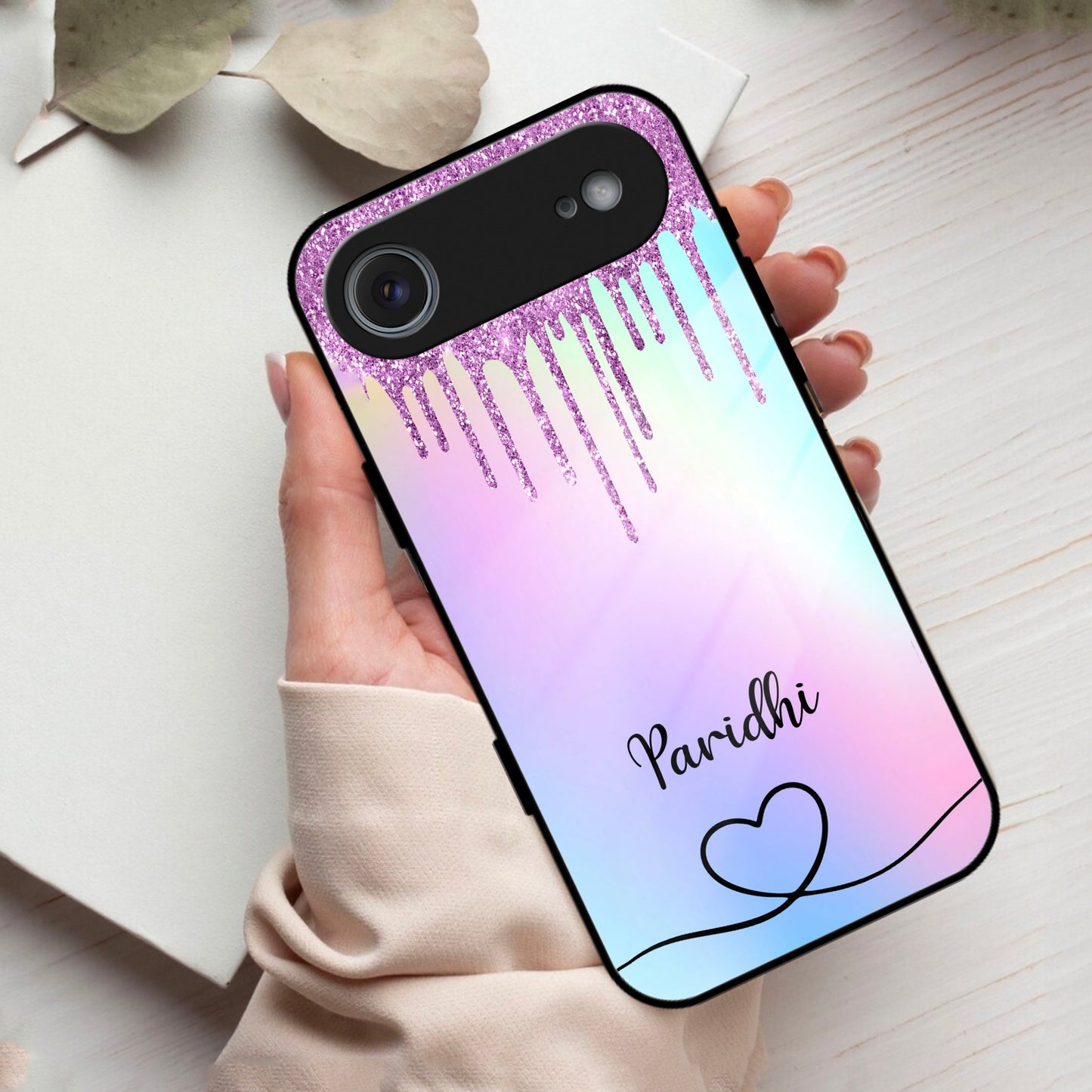 MultiColor Glitter Glass Case For iPhone