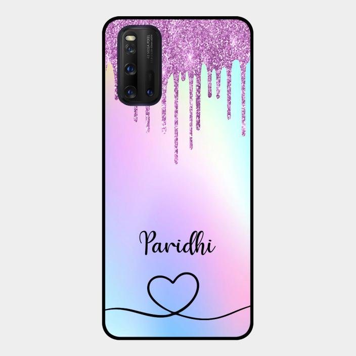 MultiColor Glitter Glass Case For Iqoo 3 5G