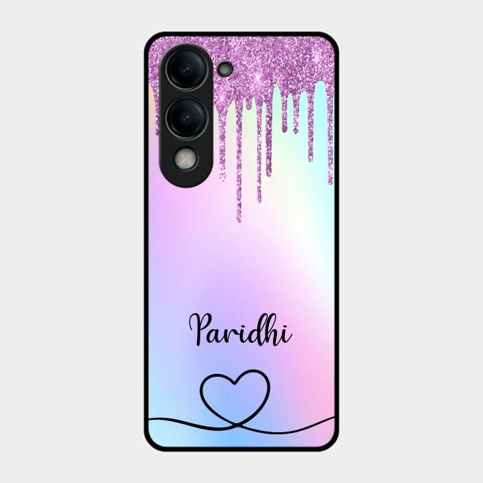 MultiColor Glitter Glass Case For Iqoo Z10 Lite