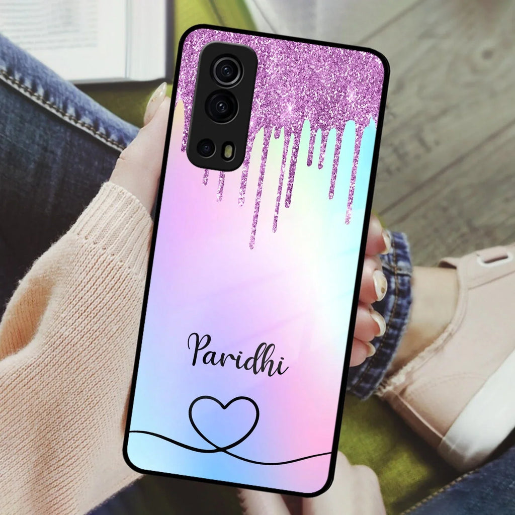 MultiColor Glitter Glass Case For iQOO - ShopOnCliQ