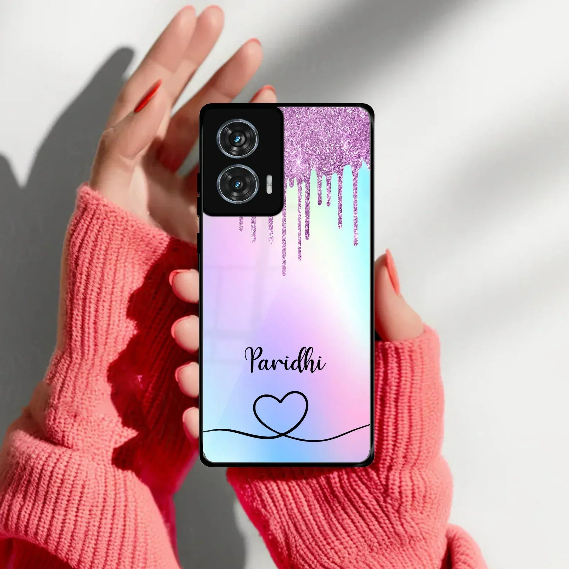 MultiColor Glitter Glass Case For Motorola - ShopOnCliQ