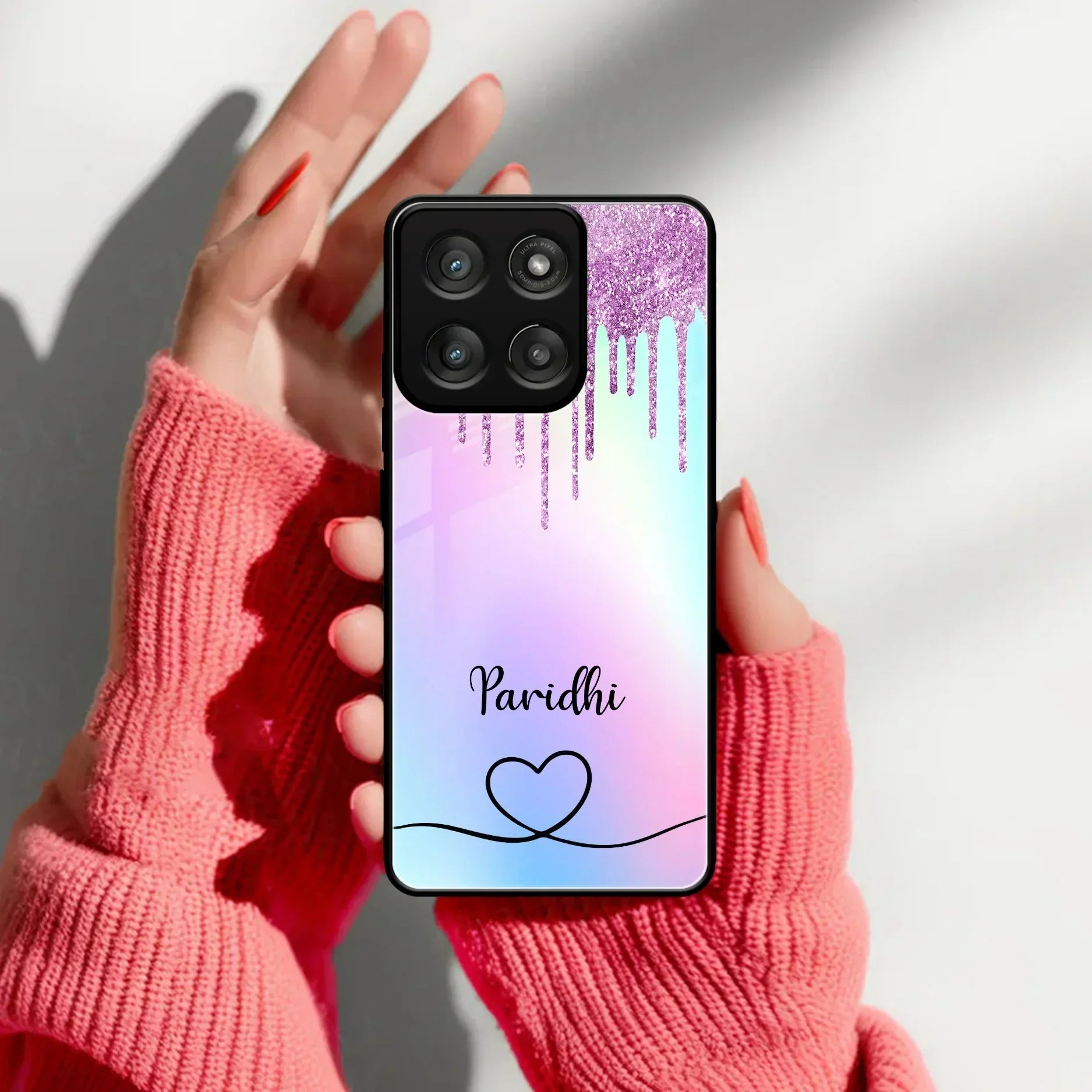 MultiColor Glitter Glass Case For Motorola - ShopOnCliQ