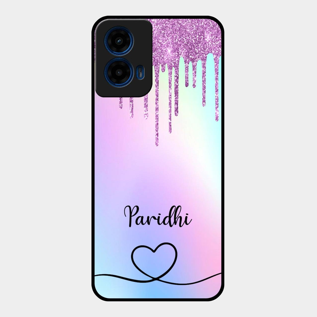 MultiColor Glitter Glass Case For Motorola G45 5G