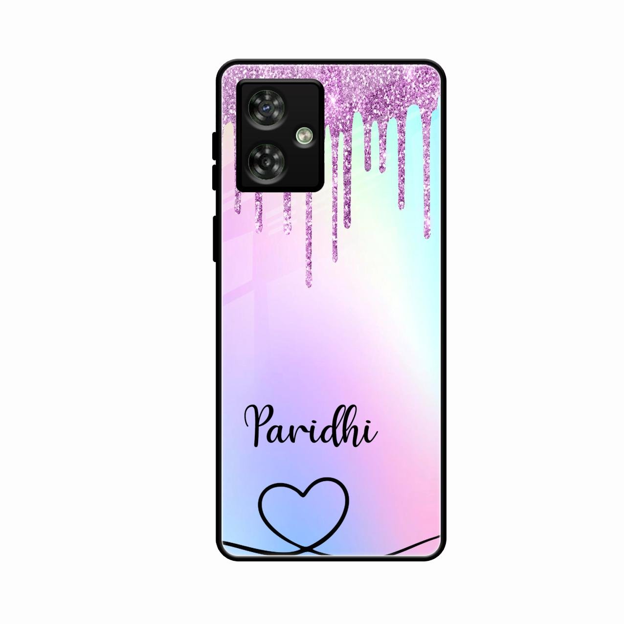 MultiColor Glitter Glass Case For Motorola G54 5G