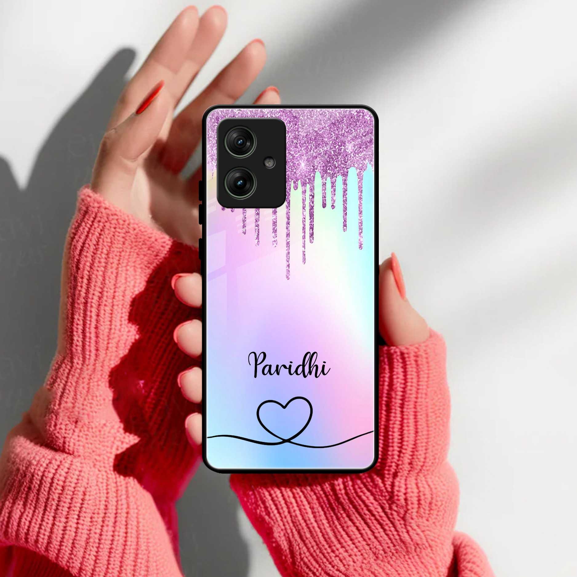 MultiColor Glitter Glass Case For Motorola