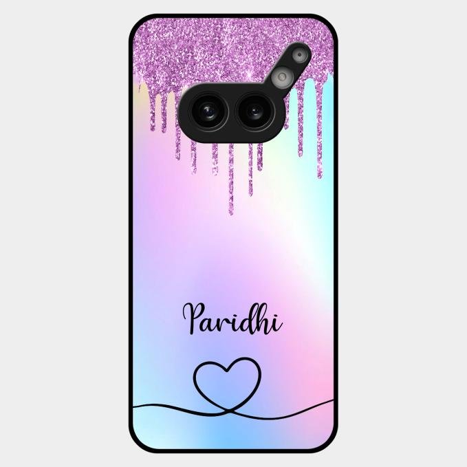 MultiColor Glitter Glass Case For Nothing Phone 2A Plus