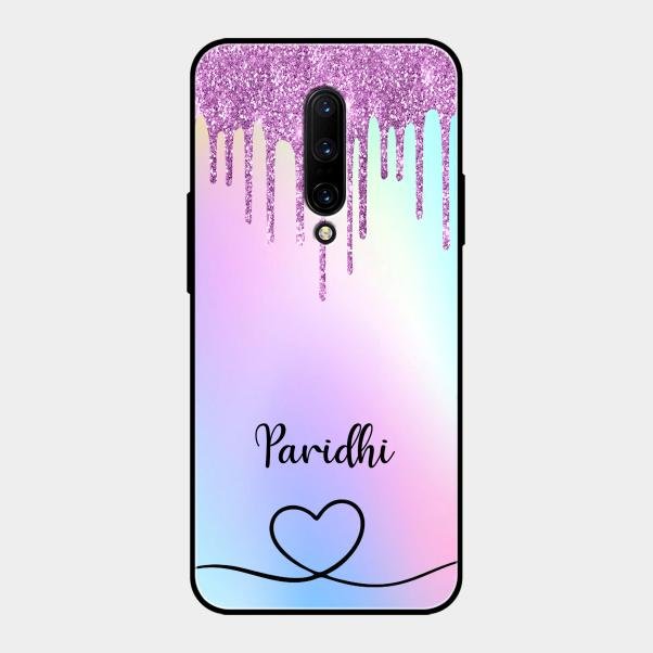 MultiColor Glitter Glass Case For Oneplus 7 Pro