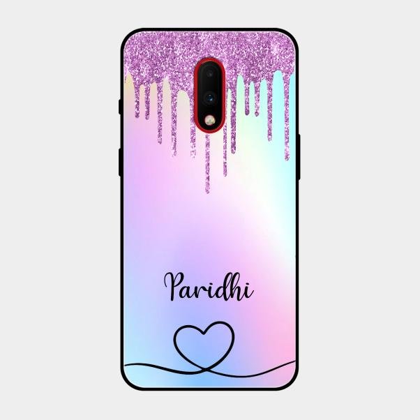 MultiColor Glitter Glass Case For Oneplus 7