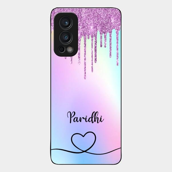 MultiColor Glitter Glass Case For Oneplus Nord 2 5G