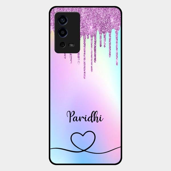 MultiColor Glitter Glass Case For Oppo A55