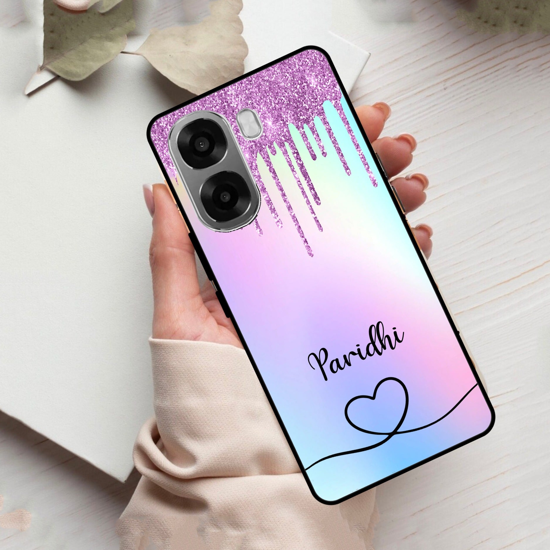 MultiColor Glitter Glass Case For Oppo