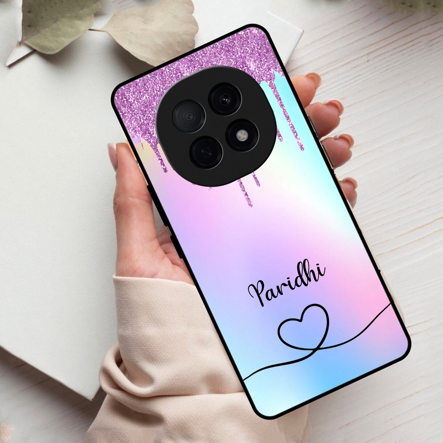 MultiColor Glitter Glass Case For Oppo