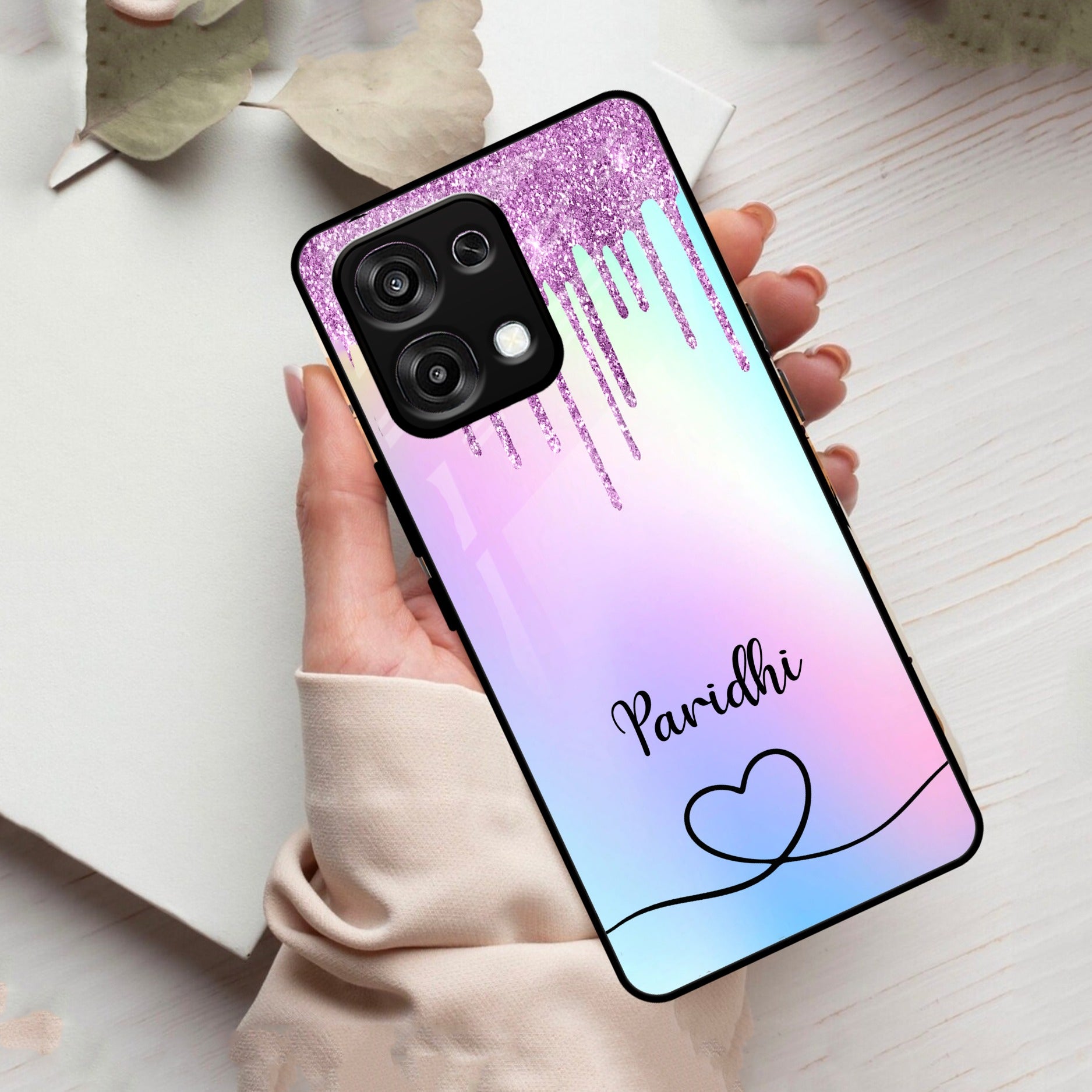 MultiColor Glitter Glass Case For Oppo