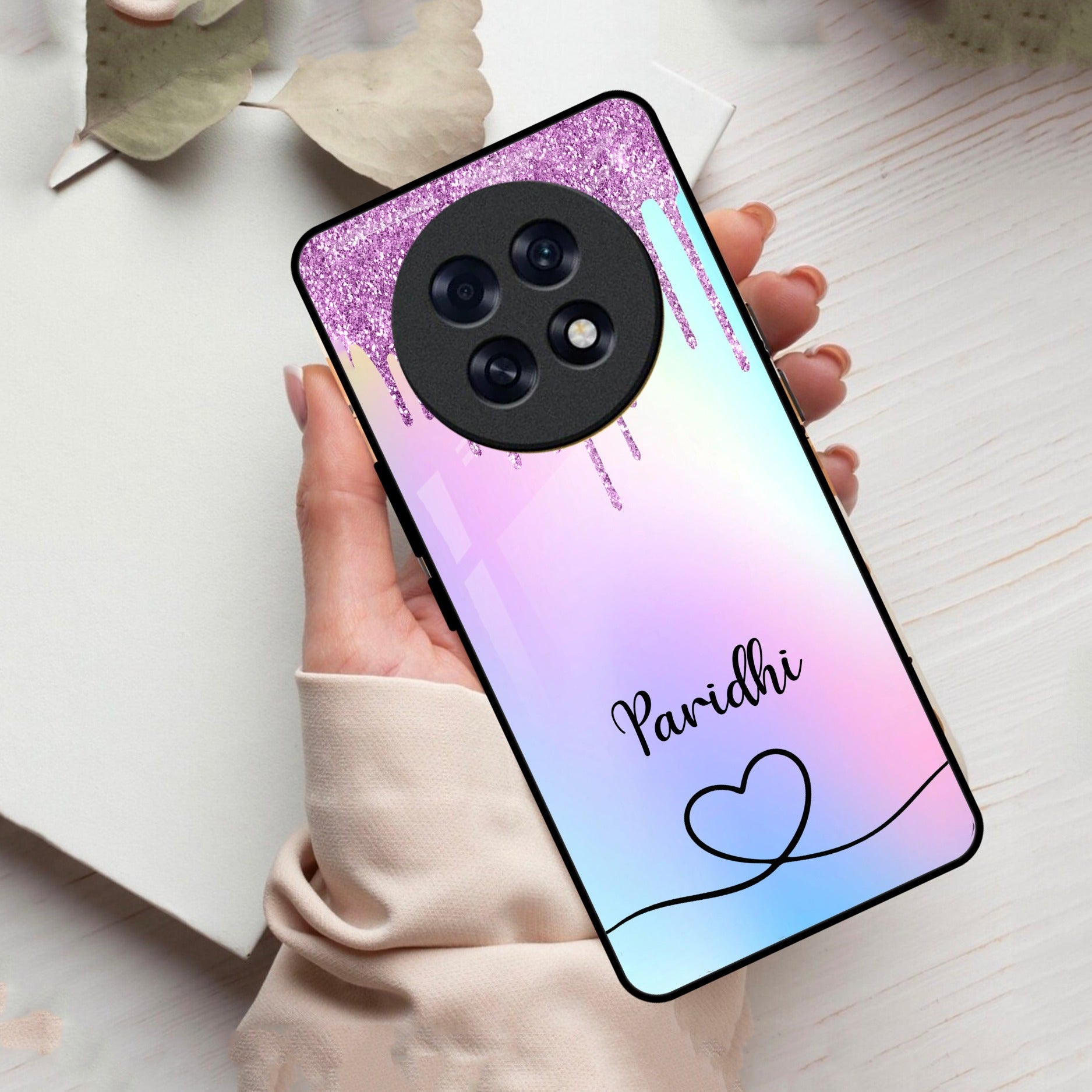 MultiColor Glitter Glass Case For Oppo