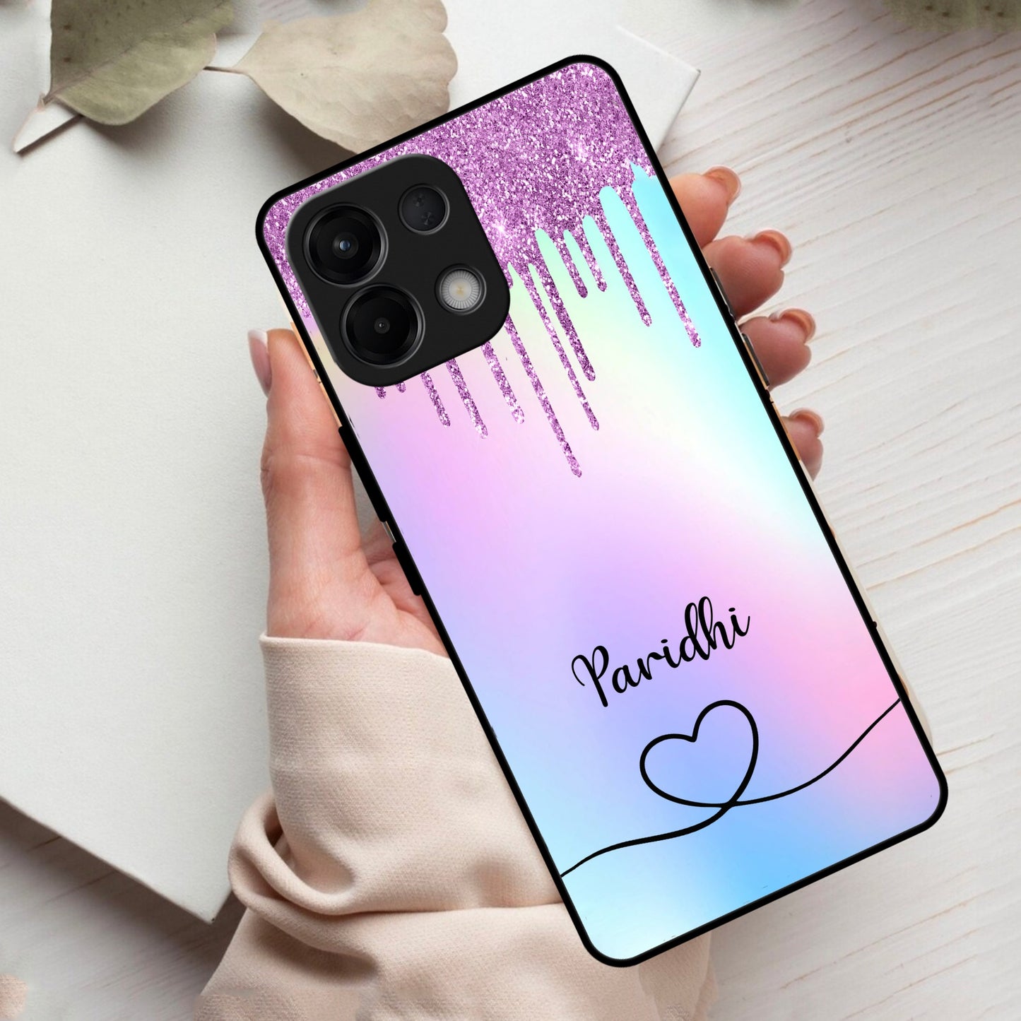 MultiColor Glitter Glass Case For Oppo