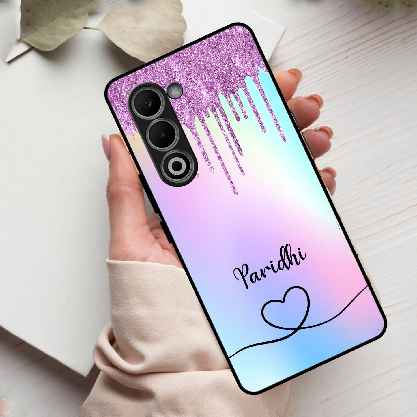 MultiColor Glitter Glass Case For Oppo