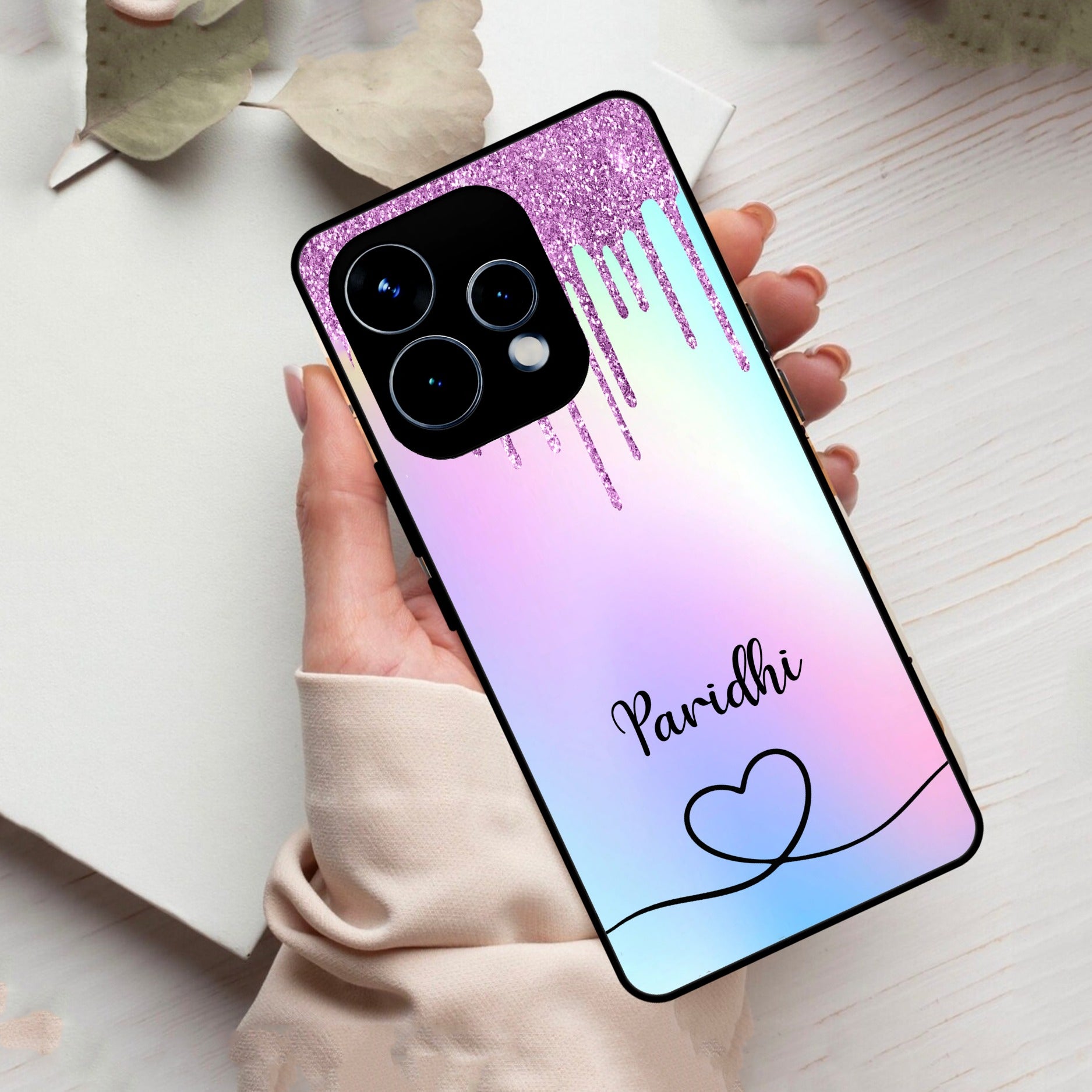 MultiColor Glitter Glass Case For Oppo