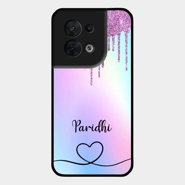 MultiColor Glitter Glass Case For Oppo Reno 8 5G