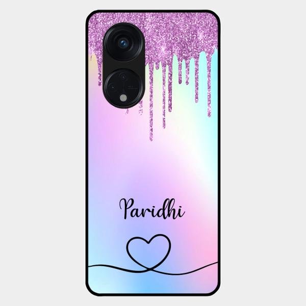 MultiColor Glitter Glass Case For Oppo Reno 8T 5G
