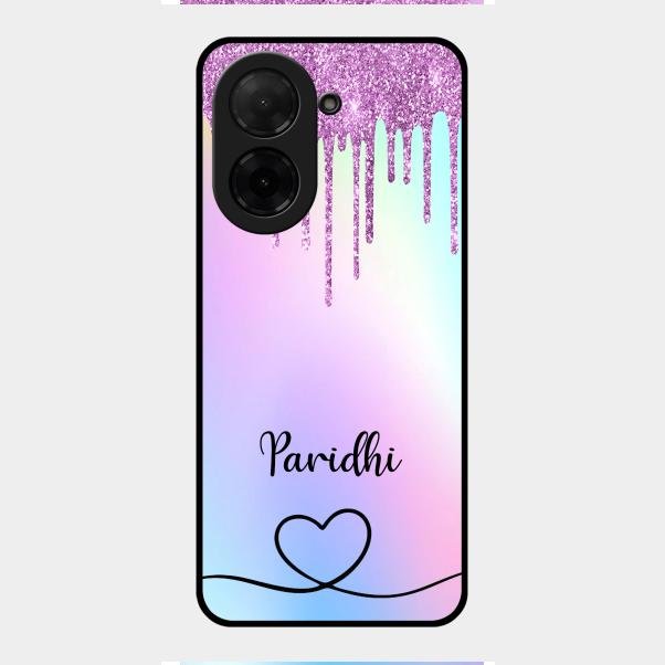 MultiColor Glitter Glass Case For Poco C71
