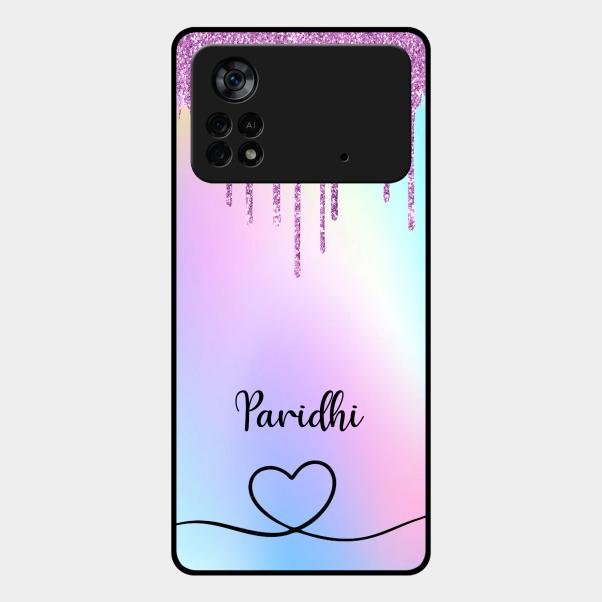 MultiColor Glitter Glass Case For Poco X4 Pro 5G