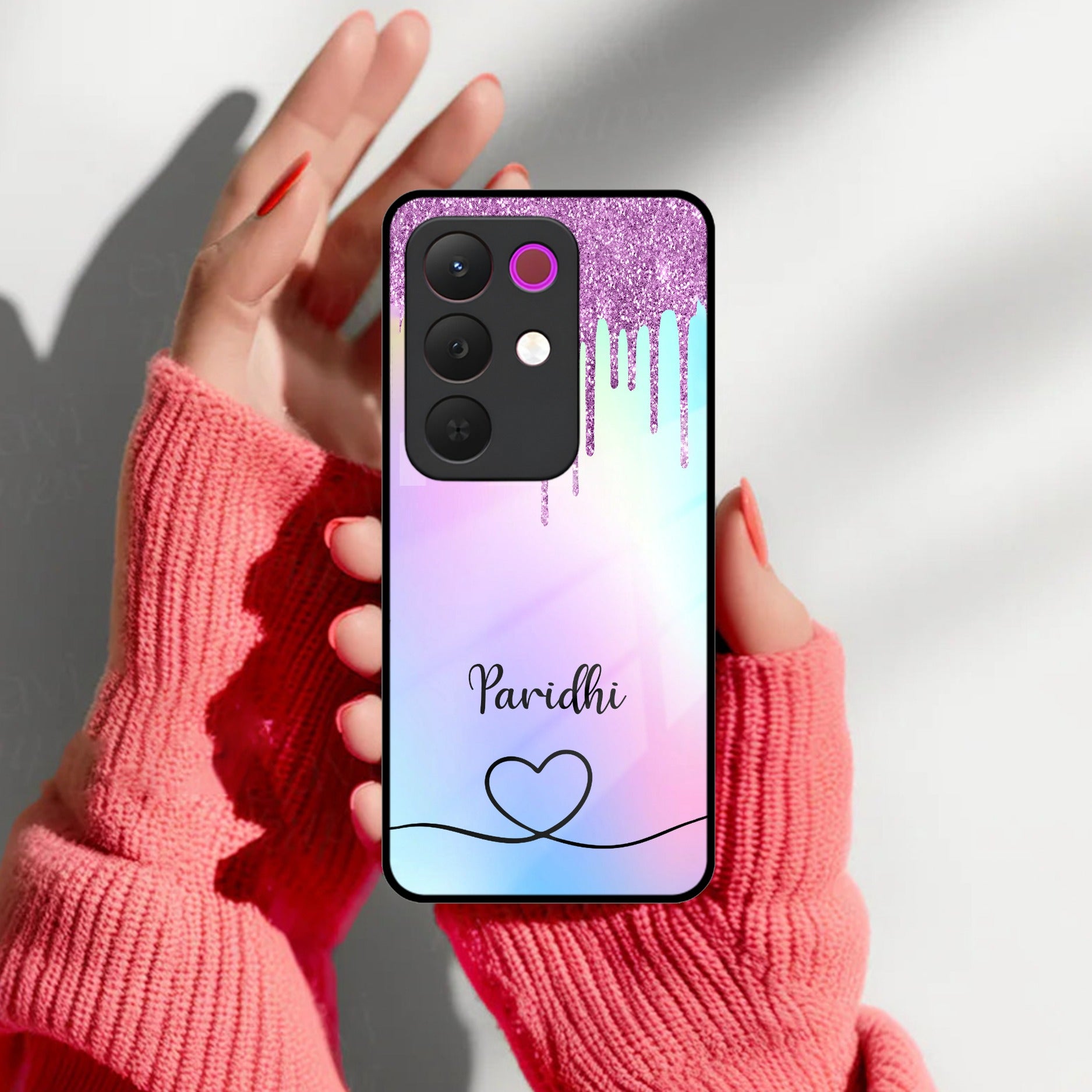 MultiColor Glitter Glass Case For Realme/Narzo