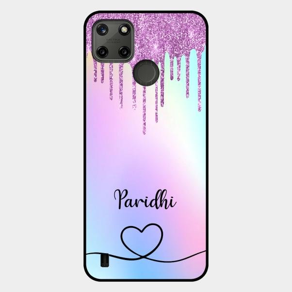 MultiColor Glitter Glass Case For Realme C21Y