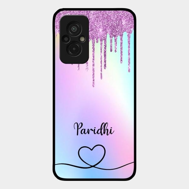 MultiColor Glitter Glass Case For Redmi 11 Prime 4G