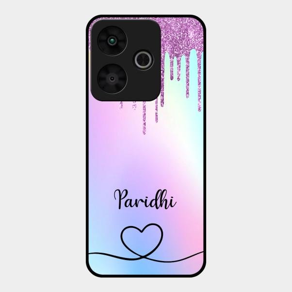 MultiColor Glitter Glass Case For Redmi 13 5G