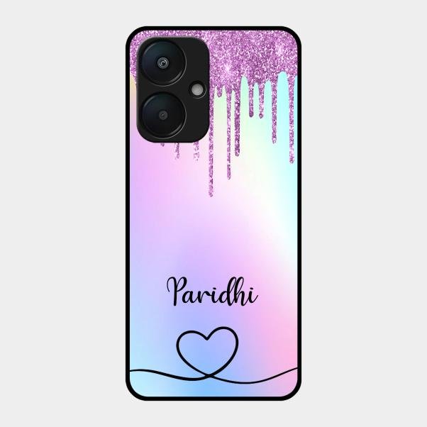 MultiColor Glitter Glass Case For Redmi 13C 5G
