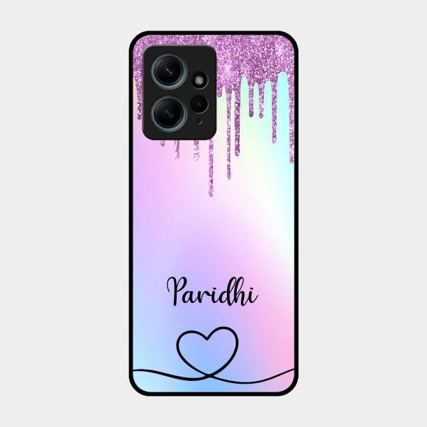 MultiColor Glitter Glass Case For Redmi Note 12 4G