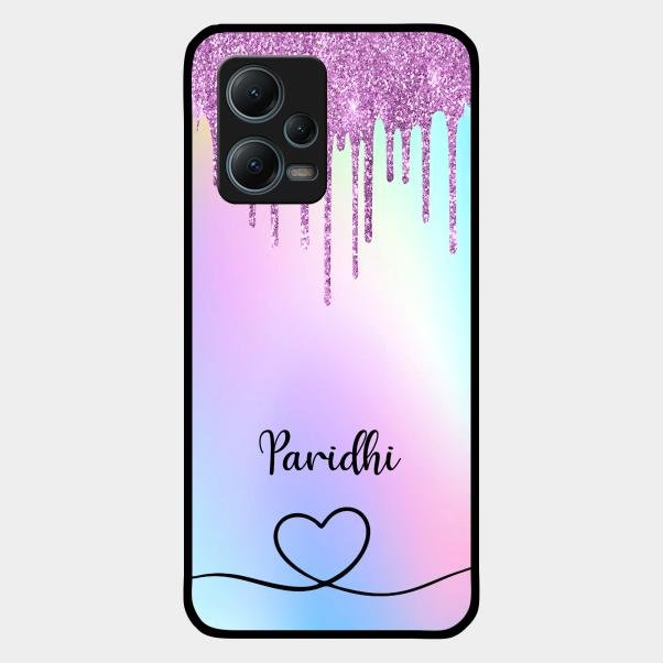 MultiColor Glitter Glass Case For Redmi Note 12 5G