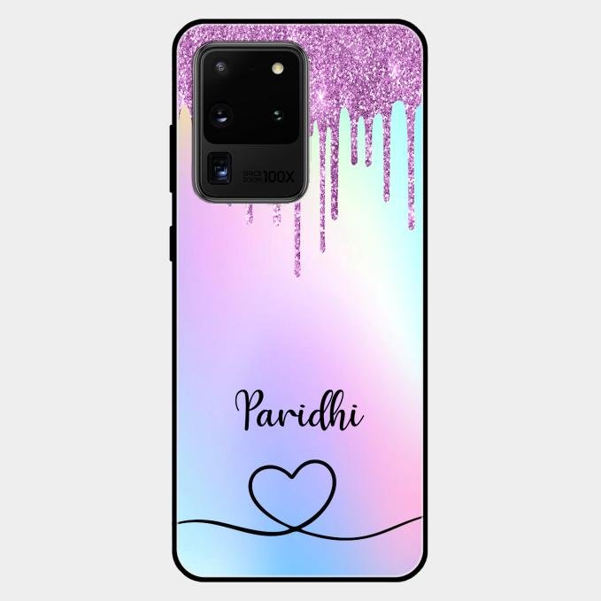 MultiColor Glitter Glass Case For Samsung Galaxy S20 Ultra