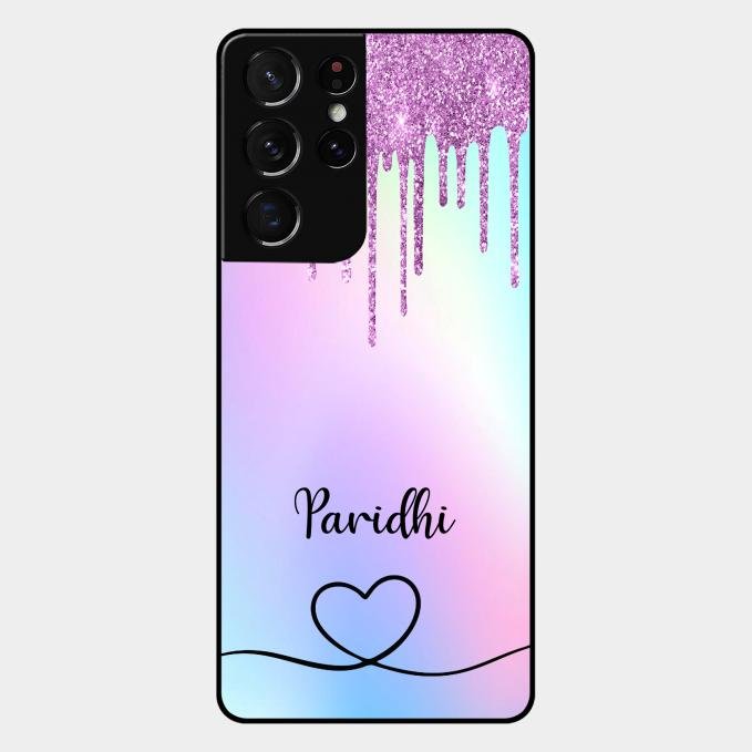MultiColor Glitter Glass Case For Samsung Galaxy S21 Ultra