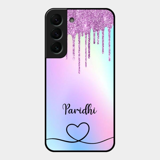 MultiColor Glitter Glass Case For Samsung Galaxy S22 Plus 5G