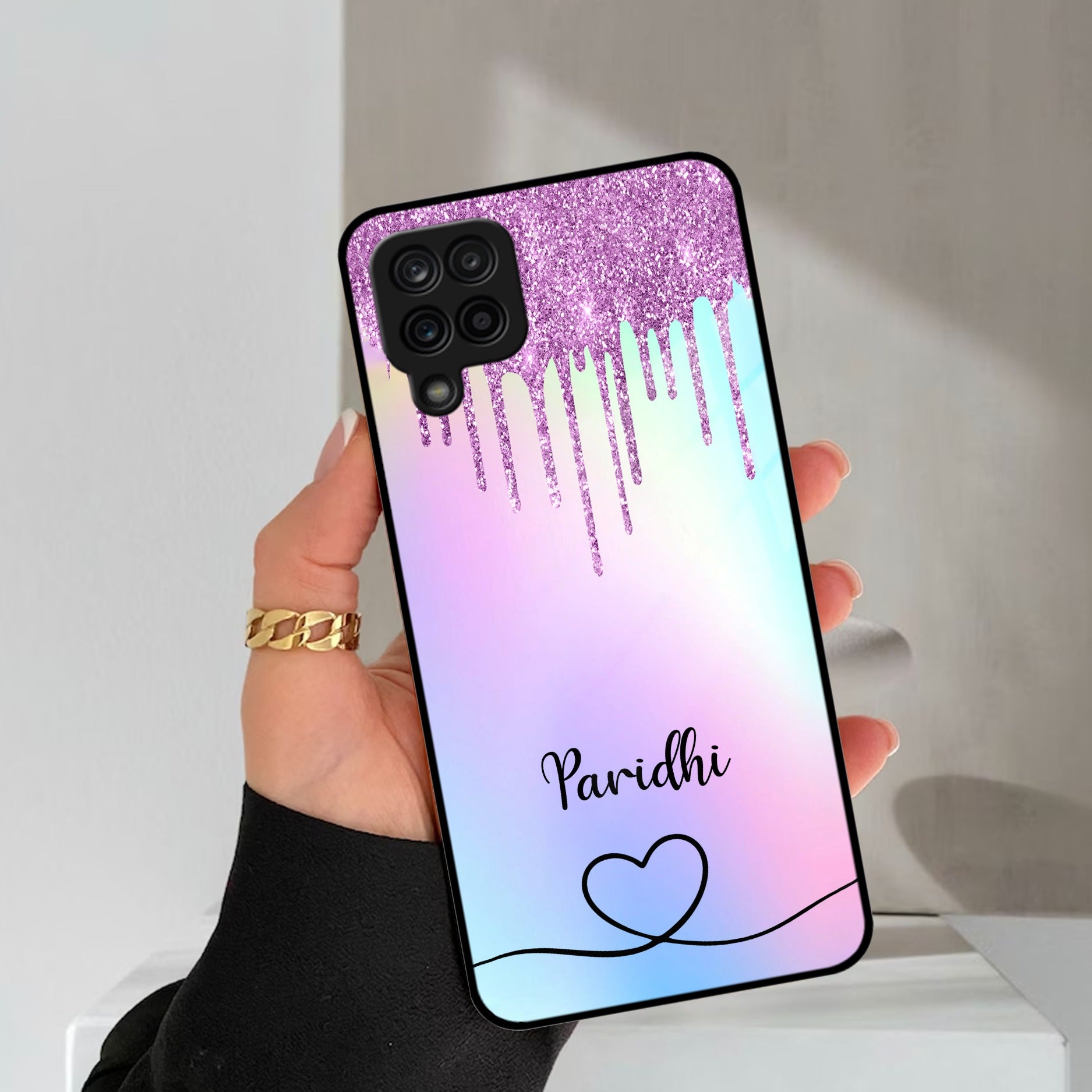 MultiColor Glitter Glass Case For Samsung Galaxy A42 5G