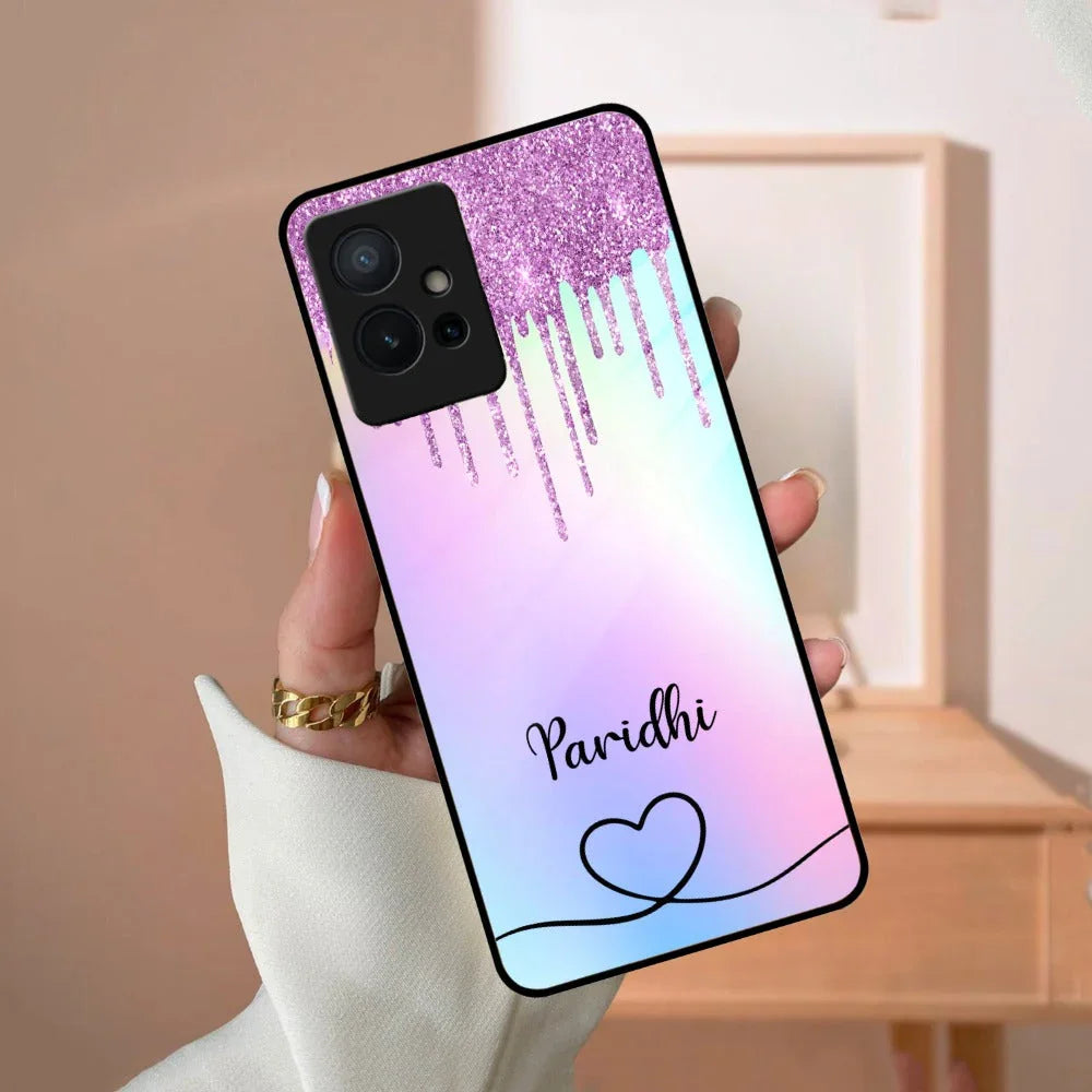 MultiColor Glitter Glass Case For Vivo - ShopOnCliQ