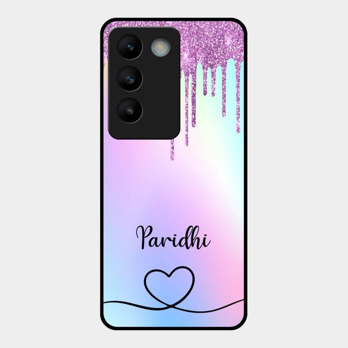 MultiColor Glitter Glass Case For Vivo T3 5G